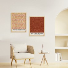 Ayışığı Dizayn William Morris Doğal Ahşap Çerçeveli 2'li Tablo Seti