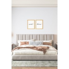 Ayışığı Dizayn Sweet Dreams Doğal Ahşap Çerçeveli 2'li Yazı Tablo Seti