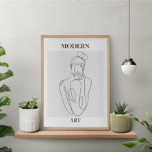 Ayışığı Dizayn Bohem & Iskandinav Modern Art Ahşap Çerçeveli Poster Tekli Dekor Duvar Tablo Seti