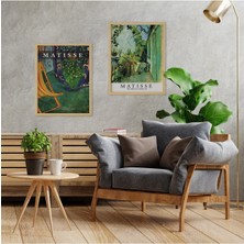 Ayışığı Dizayn Henri Matisse (Green) Doğal Ahşap Çerçeveli 2'li Tablo Seti
