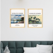 Winslow Homer Doğal Ahşap Çerçeveli 2'li Tablo Seti