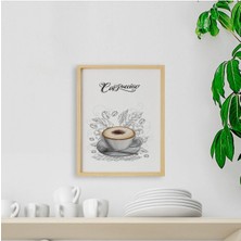 Ayışığı Dizayn Mutfak-Cappuccino Doğal Ahşap Çerçeveli Tekli Tablo Seti