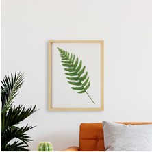 Ayışığı Dizayn Bohem-Leaf3 Doğal Ahşap Çerçeveli Tekli Tablo Seti