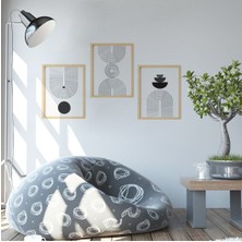 Ayışığı Dizayn Soyut 24 Arch Doğal Ahşap Çerçeveli 3'lü Tablo Seti