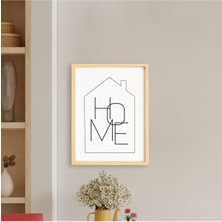 Yazı Home Doğal Ahşap Çerçeveli Tekli Tablo Seti
