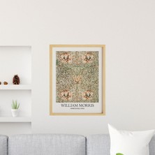 Ayışığı Dizayn William Morris Honeysuckle Doğal Ahşap Çerçeveli Tekli Tablo Seti