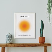 Ayışığı Dizayn Aura Imagine-Hayal Et Ahşap Çerçeveli Poster Tekli Dekor Duvar Tablo Seti