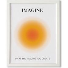 Ayışığı Dizayn Aura Imagine-Hayal Et Ahşap Çerçeveli Poster Tekli Dekor Duvar Tablo Seti