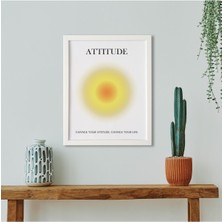 Ayışığı Dizayn Aura Attitude-Tutum Ahşap Çerçeveli Poster Tekli Dekor Duvar Tablo Seti