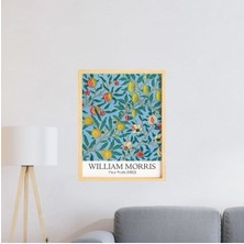 Ayışığı Dizayn William Morris Four Fruits Doğal Ahşap Çerçeveli Tekli Tablo Seti