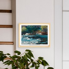 Ayışığı Dizayn Winslow Homer Rapids Doğal Ahşap Çerçeveli Tekli Tablo Seti