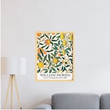 Ayışığı Dizayn William Morris Pomegranate Doğal Ahşap Çerçeveli Tekli Tablo Seti