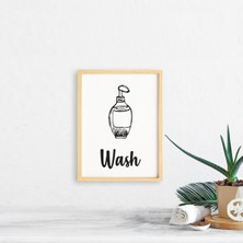 Ayışığı Dizayn Banyo-Wash Doğal Ahşap Çerçeveli Tekli Tablo Seti