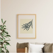 Ayışığı Dizayn Bohem-Long Leaf2-Uzun Yaprak Doğal Ahşap Çerçeveli Tekli Tablo Seti