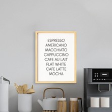 Ayışığı Dizayn Mutfak-Coffee Set-Kahve Seti Doğal Ahşap Çerçeveli Tekli Tablo Seti