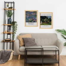 Ayışığı Dizayn Claude Monet (Landscape) Doğal Ahşap Çerçeveli 2'li Tablo Seti