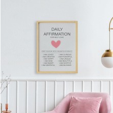 Ayışığı Dizayn Aura-For Self Love-Kendini Sev Doğal Ahşap Çerçeveli Tekli Tablo Seti