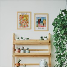 Ayışığı Dizayn Paul Klee Child Salida Doğal Ahşap Çerçeveli 2'li Tablo Seti