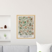 Ayışığı Dizayn William Morris Jasmine Doğal Ahşap Çerçeveli Tekli Tablo Seti