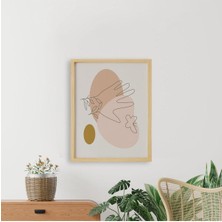 Ayışığı Dizayn Bohem-Women1-Kadın Doğal Ahşap Çerçeveli Tekli Tablo Seti