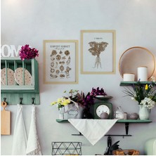 Ayışığı Dizayn Vintage Harvest Market-Hasat Pazarı Doğal Ahşap Çerçeveli 2'li Tablo Seti