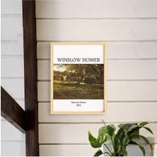 Ayışığı Dizayn Winslow Homer Harvest Scene Doğal Ahşap Çerçeveli Tekli Tablo Seti