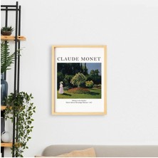 Ayışığı Dizayn Claude Monet Woman Garden Doğal Ahşap Çerçeveli Tekli Tablo Seti