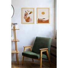 Ayışığı Dizayn Bohemian Influence Doğal Ahşap Çerçeveli 2'li Tablo Seti