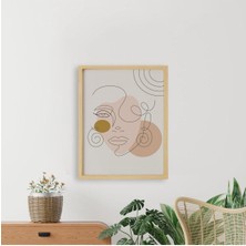 Ayışığı Dizayn Bohem-Women2-Kadın Doğal Ahşap Çerçeveli Tekli Tablo Seti