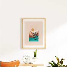 Ayışığı Dizayn Bohem-Gün2 Doğal Ahşap Çerçeveli Tekli Tablo Seti