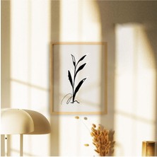 Ayışığı Dizayn Bohem-Botanical Flowers2 Doğal Ahşap Çerçeveli Tekli Tablo Seti