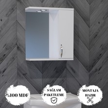 Akt Home Banyo Dolabı 65CM %100MDF Aynalı-Led Spotlu