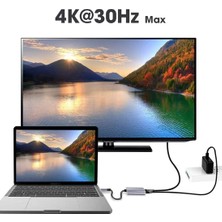 İstanbul Teknoloji 3'in 1 Type-C To HDMI 4K USB 3.0 Dönüştürücü Adaptör Macbook, Pro 2015 2016 2017 Samsung S8 S9 S10