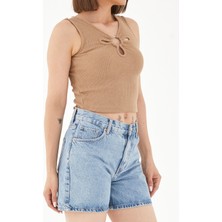 Hien Pencere Detay Crop Bluz