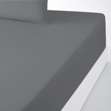 0rganik Pamuk Bebek Lastikli Çarşaf Seti Mavi Gri