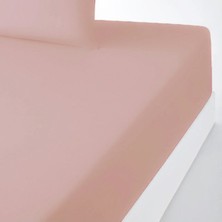 0rganik Pamuk Tek Kişilik Lastikli Çarşaf Seti Pudra Pembe