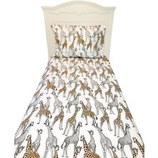 Mundo Lindo Pamuk Giraffe Tek Kişilik Lastikli Çarşaf Seti