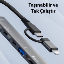 Ally 5in1 Type-C+Lightning To Type-C + USB + Sd & Tf Card Reader Çevirici Çoğaltıcı Hub