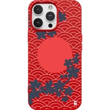 Casen iPhone 13 Pro Max Japon Güneşi Tasarımlı Kırmızı Renkli Silikon Telefon Kılıfı