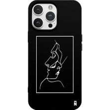 Casen iPhone 13 Pro Max Kiss Tasarımlı Siyah Renkli Silikon Telefon Kılıfı