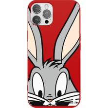 Casen iPhone 12 Pro Bugs Bunny Smile Tasarımlı Kırmızı Renkli Silikon Telefon Kılıfı