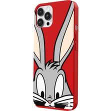 Casen iPhone 12 Pro Bugs Bunny Smile Tasarımlı Kırmızı Renkli Silikon Telefon Kılıfı
