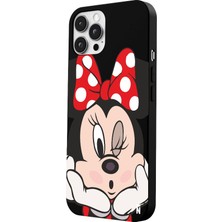 Casen iPhone 12 Pro Mickey Tasarımlı Siyah Renkli Silikon Telefon Kılıfı