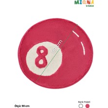 Miqna Studio 8 Top Bilardo Yıkanabilir Dekoratif El Yapımı Halı 90X90 cm