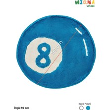 Miqna Studio 8 Top Bilardo Yıkanabilir Dekoratif El Yapımı Halı 90X90 cm