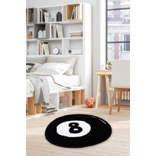 Miqna Studio 8 Top Bilardo Yıkanabilir Dekoratif El Yapımı Halı 90X90 cm