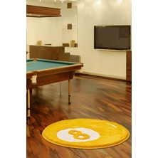 Miqna Studio 8 Top Bilardo Yıkanabilir Dekoratif El Yapımı Halı 90X90 cm