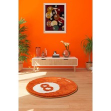 Miqna Studio 8 Top Bilardo Yıkanabilir Dekoratif El Yapımı Halı 90X90 cm