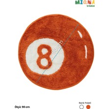 Miqna Studio 8 Top Bilardo Yıkanabilir Dekoratif El Yapımı Halı 90X90 cm