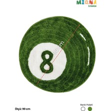 Miqna Studio 8 Top Bilardo Yıkanabilir Dekoratif El Yapımı Halı 90X90 cm